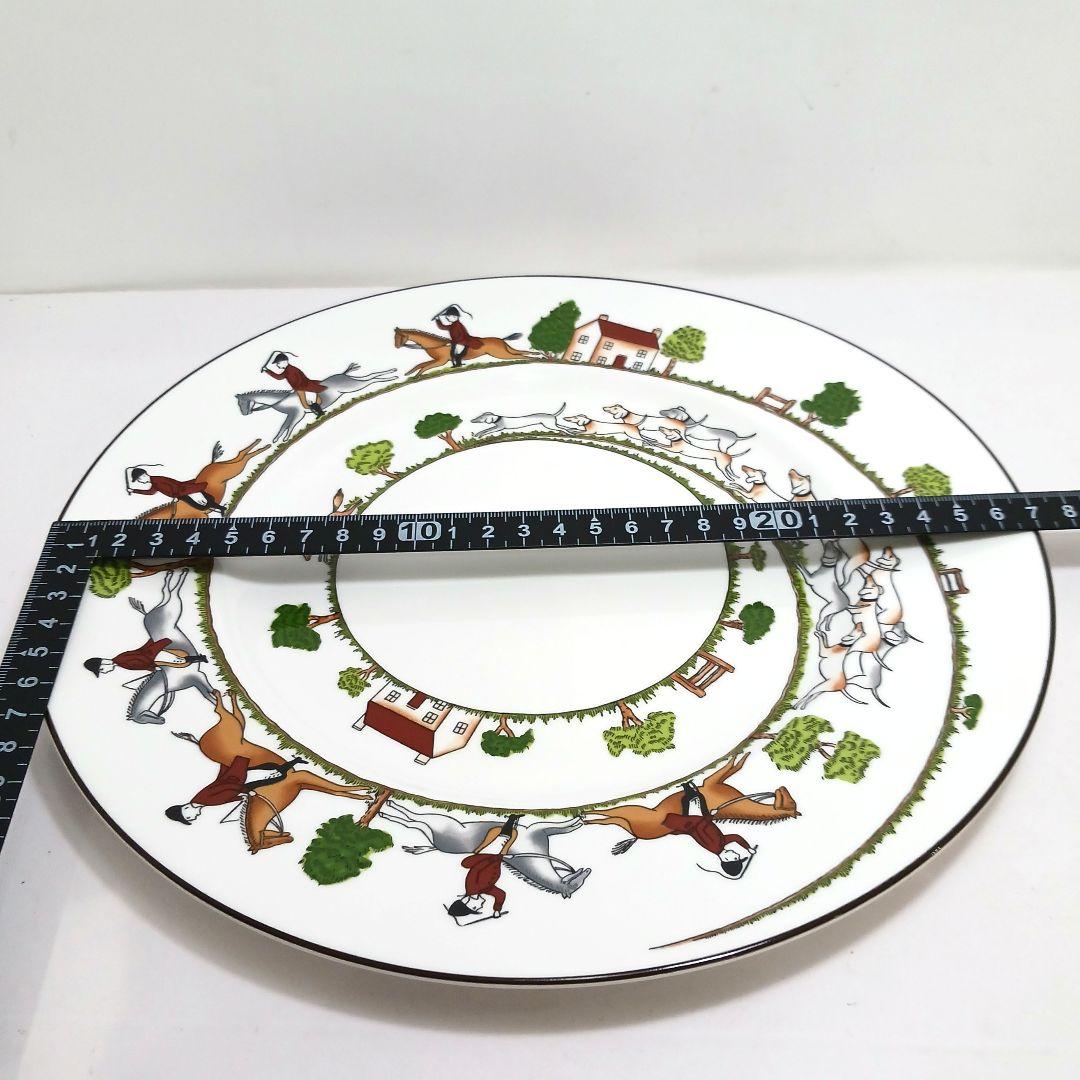 Y3333-4-6 ウェッジウッド ハンティングシーン プレート 直径27㎝ 箱