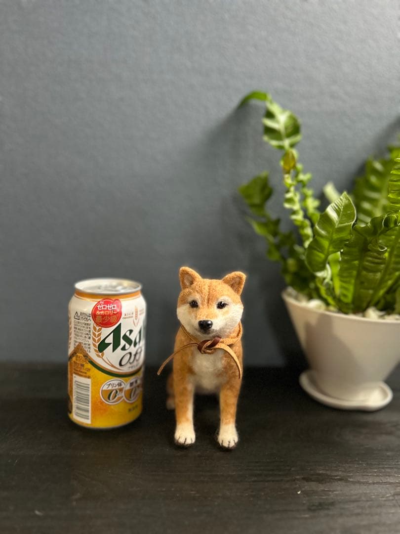 羊毛フェルト 柴犬 置物