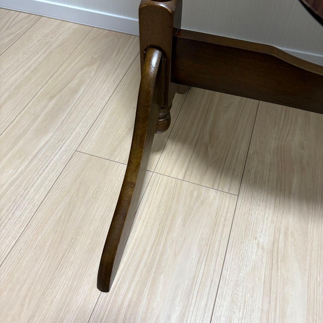 【美品】不二貿易 スタンドミラー 姿見 オーバル型 木製フレーム アンティーク調