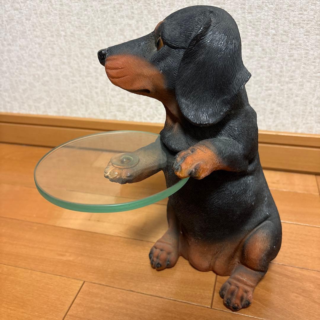 犬型テーブル ガラス天板　テーブル 小物 置物