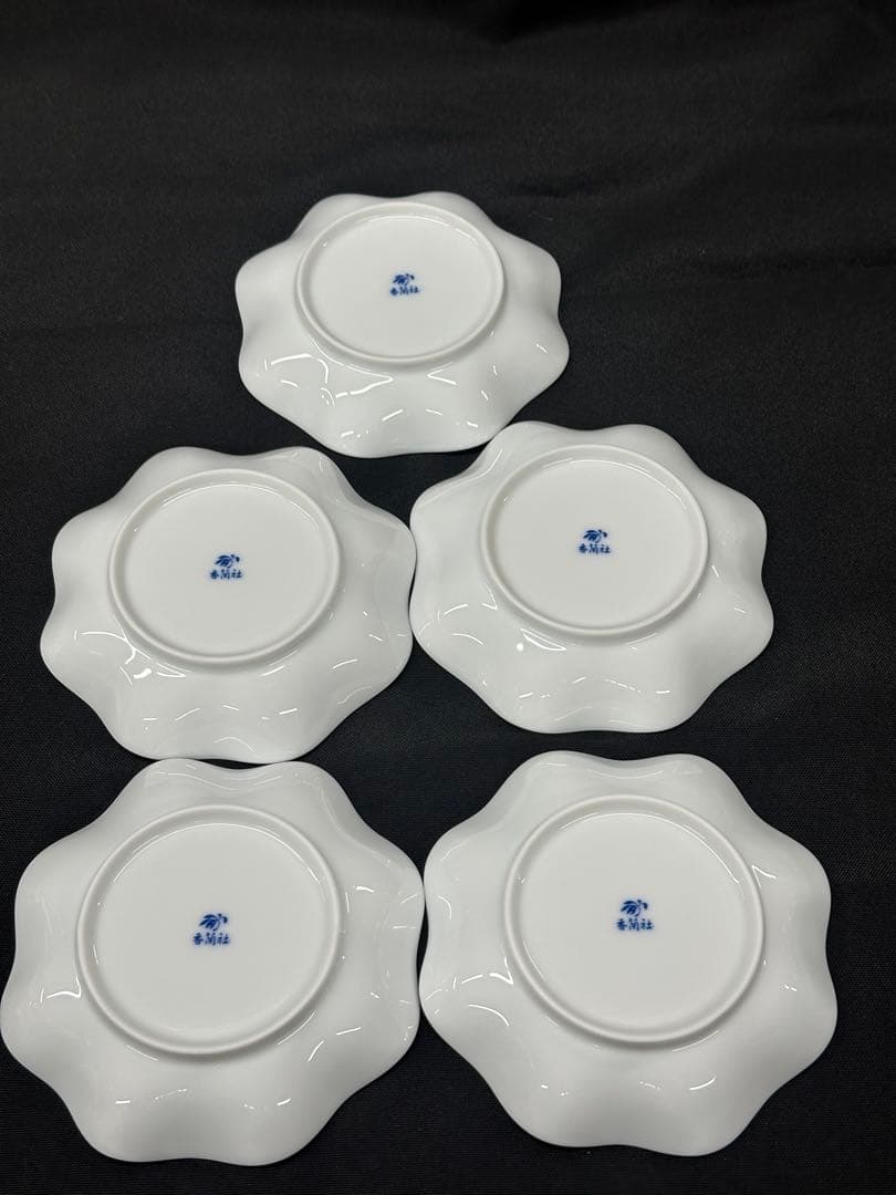 【美品】香蘭社　イングリッシュローズ　銘々皿　　9053-FAL4 5P