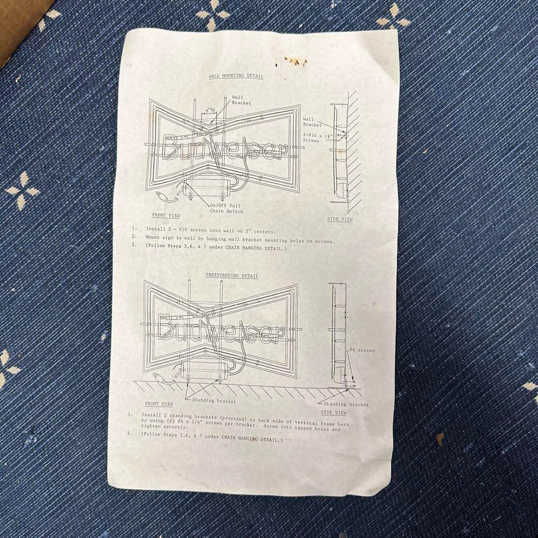 新品　希少　当時物　バドワイザー アンティーク　 看板　 ネオン管