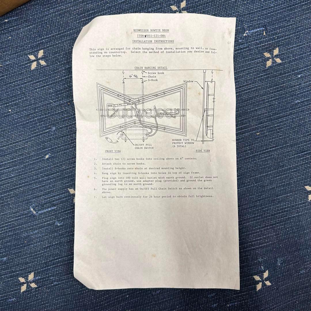 新品　希少　当時物　バドワイザー アンティーク　 看板　 ネオン管