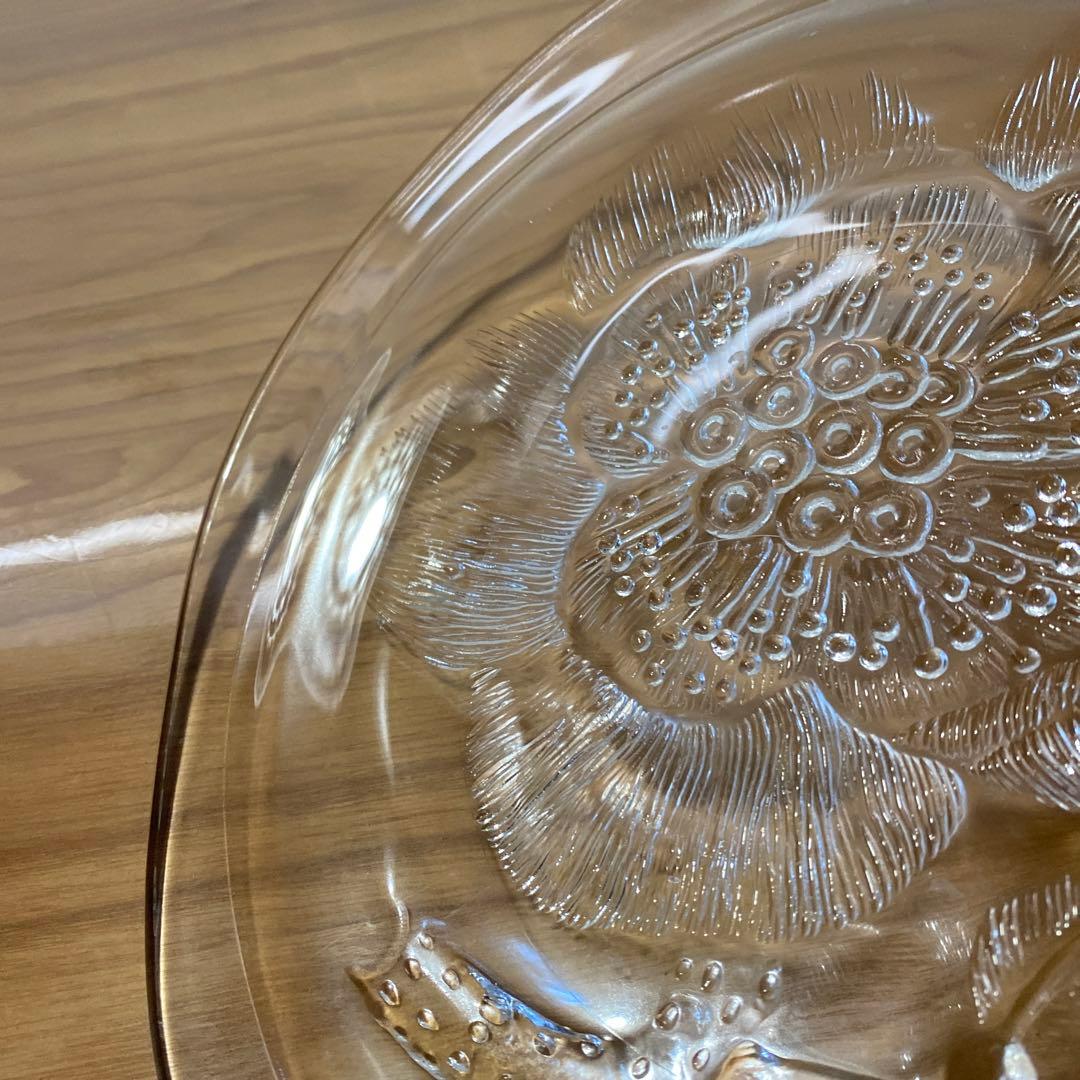 ヌータヤルヴィ　アラビア　ピオニー　ピオニ　26㎝　ガラス　プレート　大皿　芍薬