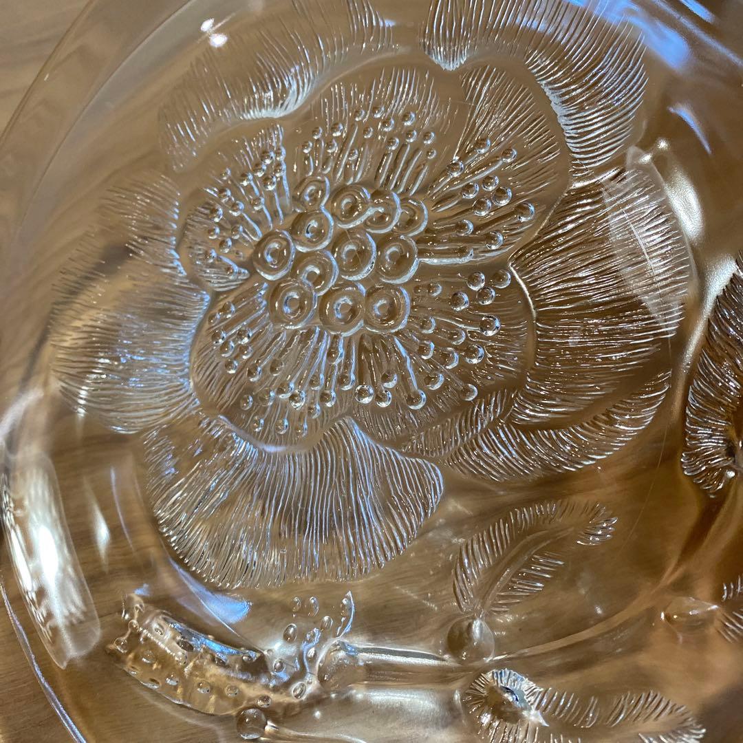 ヌータヤルヴィ　アラビア　ピオニー　ピオニ　26㎝　ガラス　プレート　大皿　芍薬