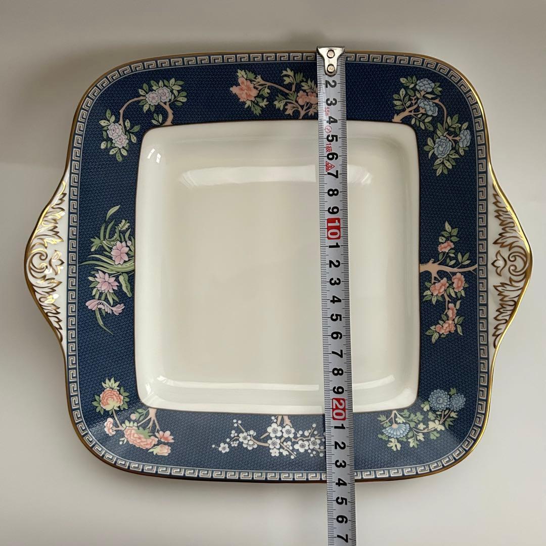 【未使用】ウェッジウッド　ブルーサイアム　スクエア プレート　B&B 黒壺　廃盤