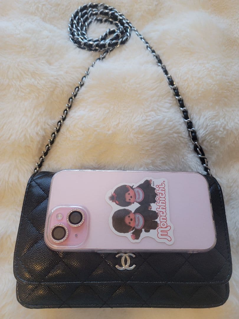 ノベルティ CHANEL ブラック キルティング ショルダーバッグ