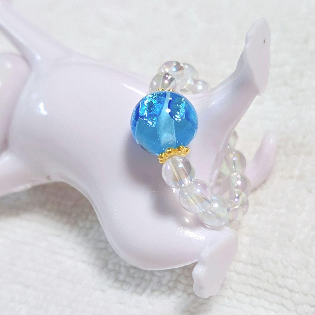 専用です☆ホタルガラスとレインボーオーラ水晶のゴムリング　他5品