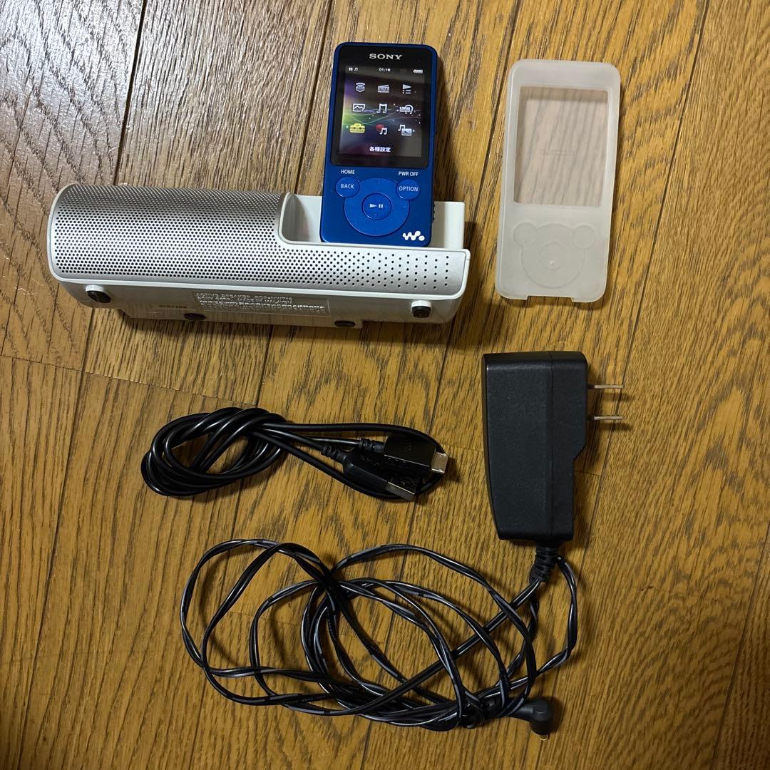 SONY ウォークマン NW-E083 ブルー 4GBスピーカー充電ケーブル付き