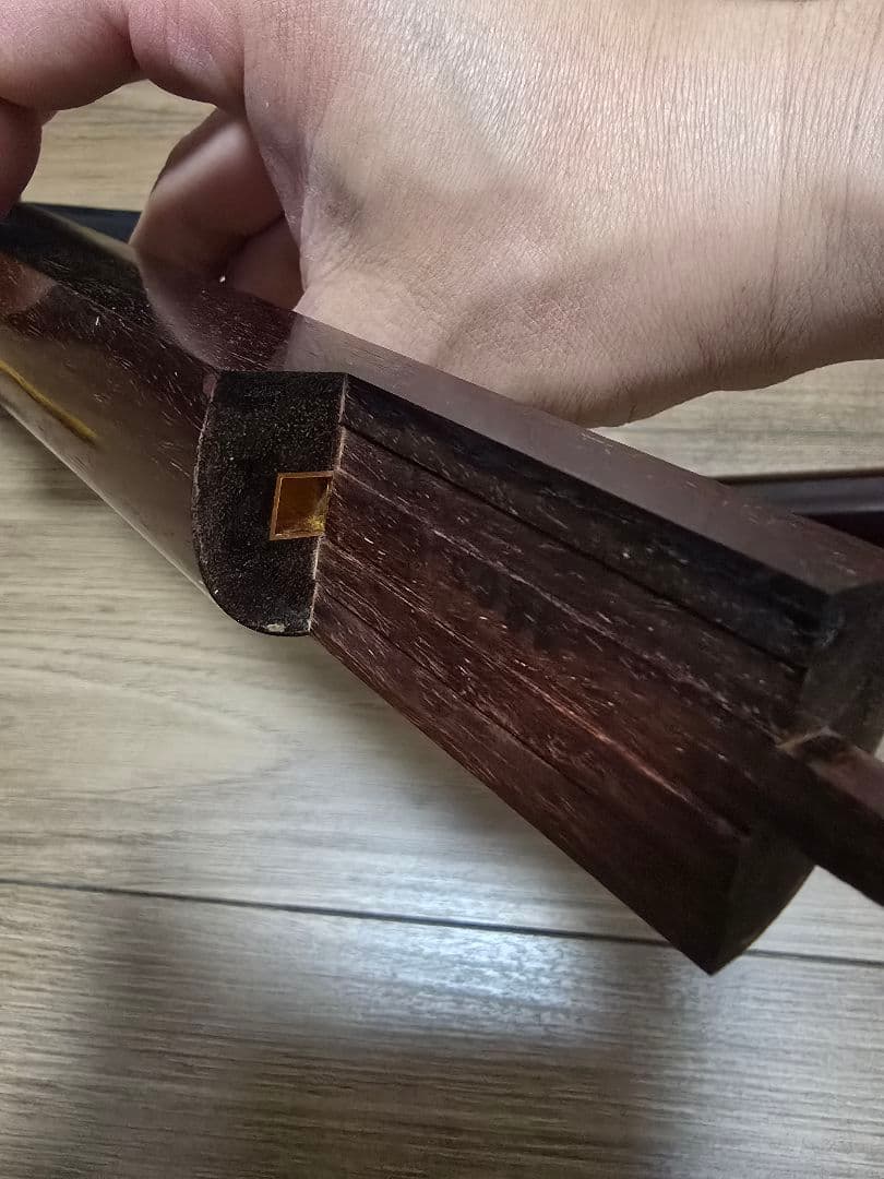 メンテナンス品　津軽三味線練習仕様　紅木の中棹三味線セット　正寸です