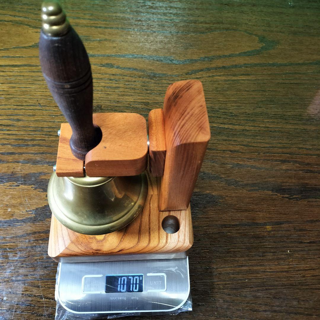 C★一品物欅板台座の学校の鐘イタリア製ハンドベルマリンベル駄菓子屋の呼び鈴