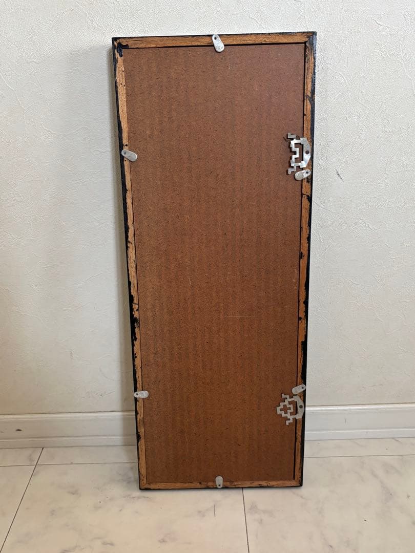 中国工芸品　コルク彫刻画　飾り物　縦幅約22cm 横幅約57cm