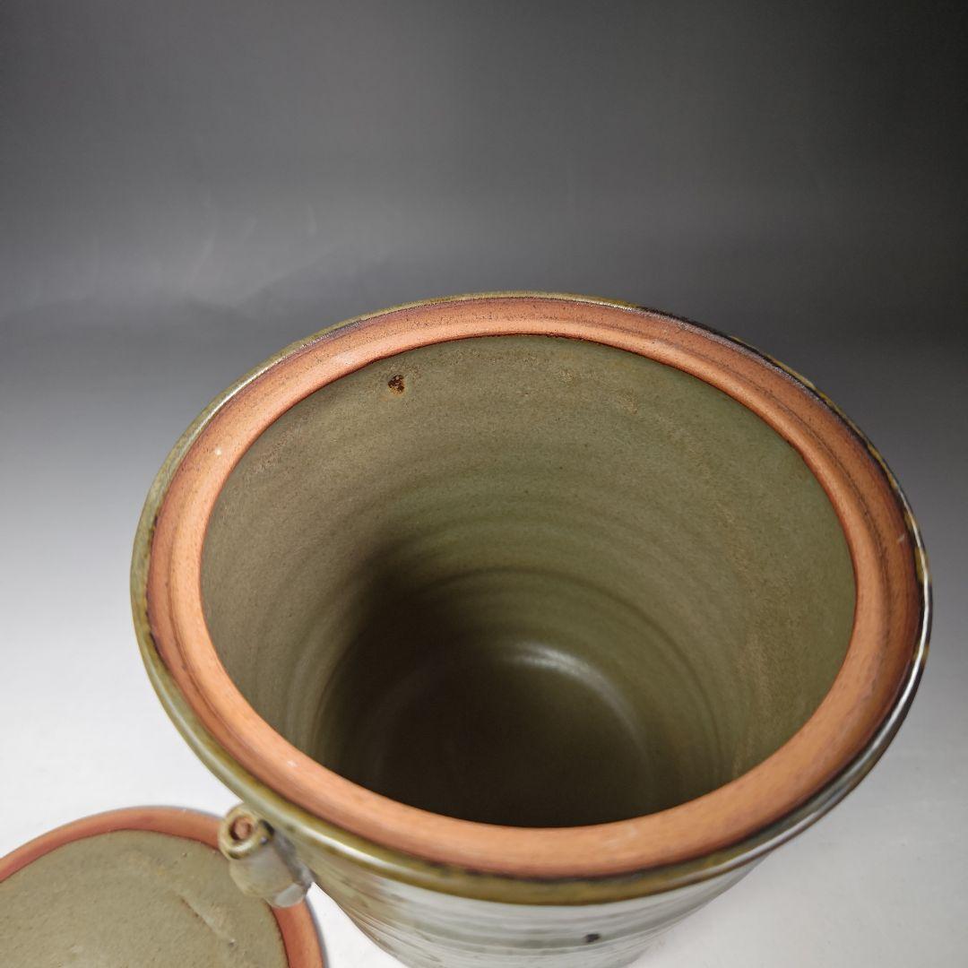 イ307 『松古窯藤山造　絵唐津水指』『竹文竹耳　共箱』さど