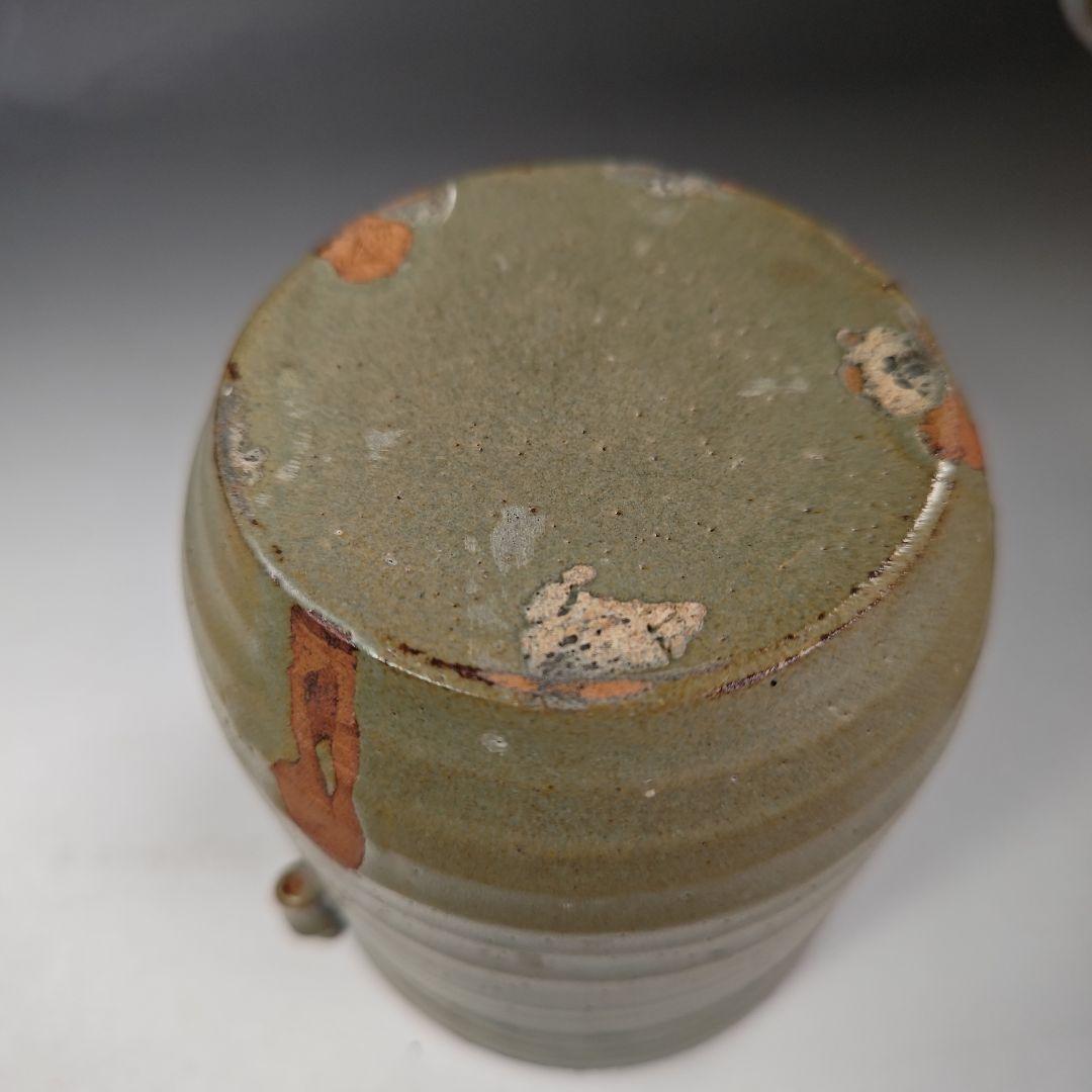 イ307 『松古窯藤山造　絵唐津水指』『竹文竹耳　共箱』さど