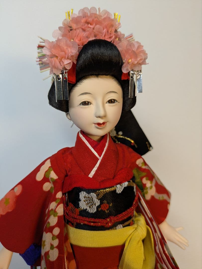 手足稼働　1/6　胡粉仕上げのヘッド付ドール　禿『乙羽』衣装スタンド付き