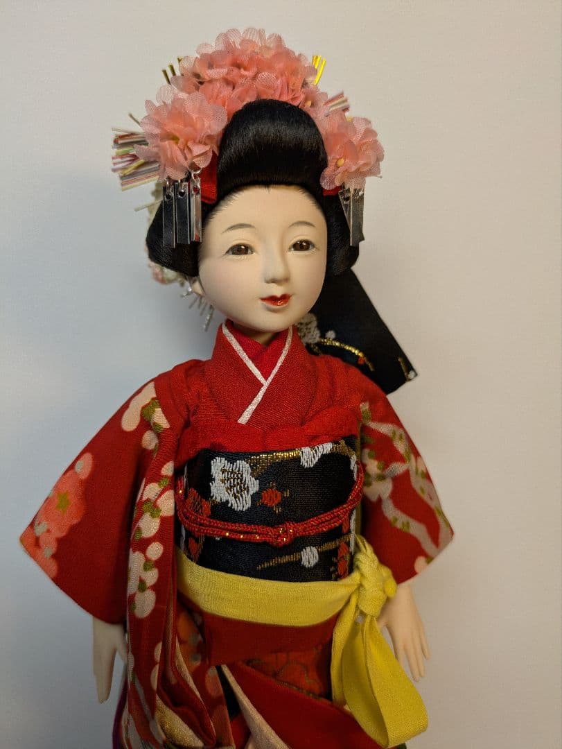 手足稼働　1/6　胡粉仕上げのヘッド付ドール　禿『乙羽』衣装スタンド付き