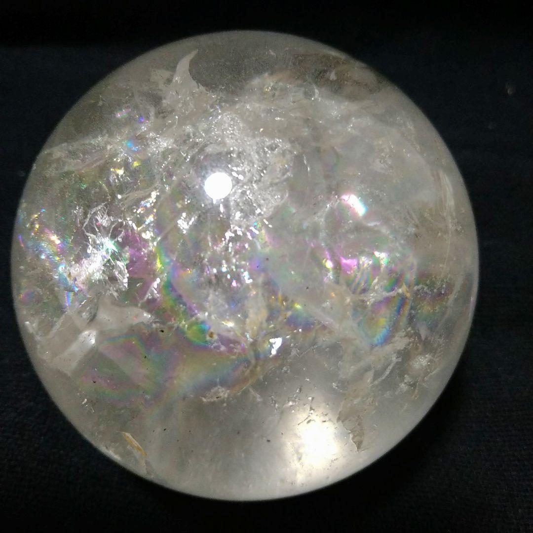 虹入り水晶玉(スタンド付き)85mm