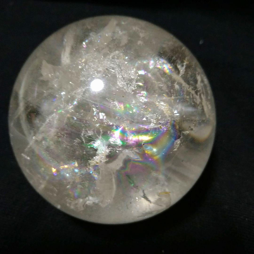 虹入り水晶玉(スタンド付き)85mm