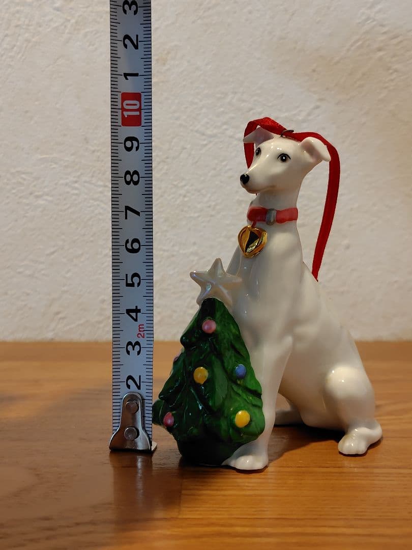 グレイハウンド　クリスマスオーナメント　　置物　グレーハウンド　陶器