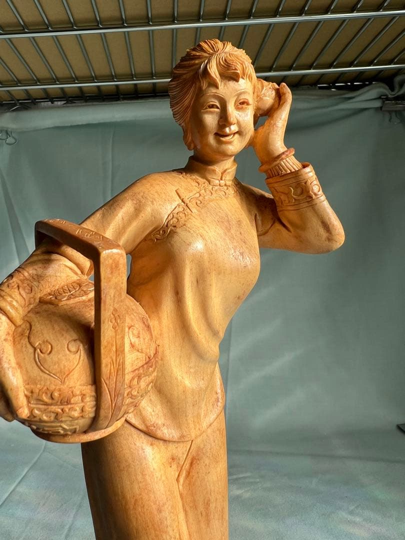 木彫 娘 光雲刀 H-25