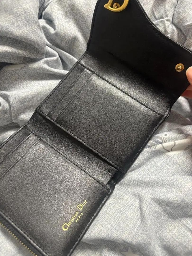 Dior 三つ折り財布 ベージュ