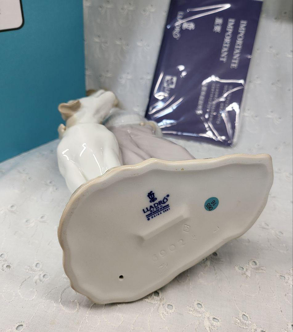 未使用近✨リヤドロ 僕の親友 フィギュリン 人形 犬 男の子 少年 箱付