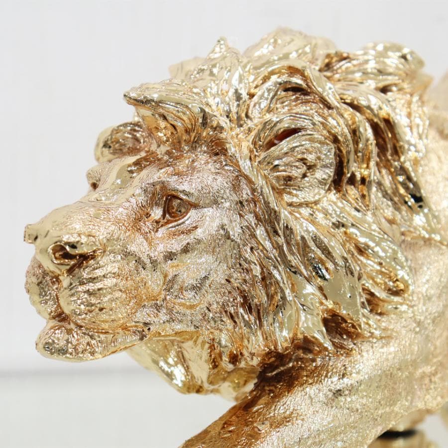 ライオン オブジェ 置物 ゴールド 風水 輸入雑貨