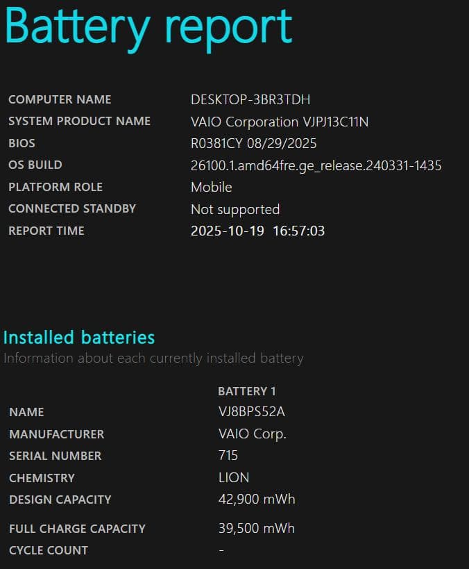 VAIO VJPJ13C11N Core i5 8GB ジャンク