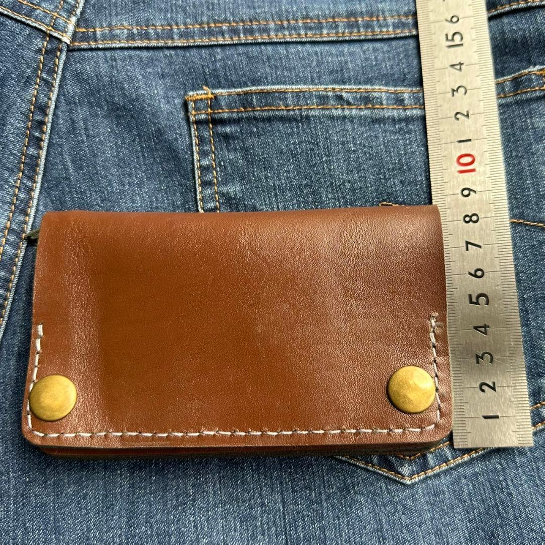 14cm｜札を折らない薄型トラッカー｜本革3層