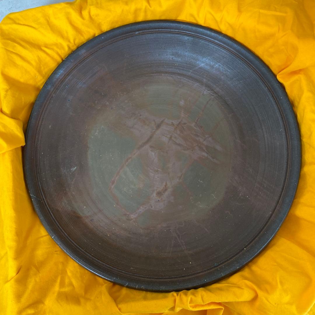 片岡聖観　備前　大皿　34cm