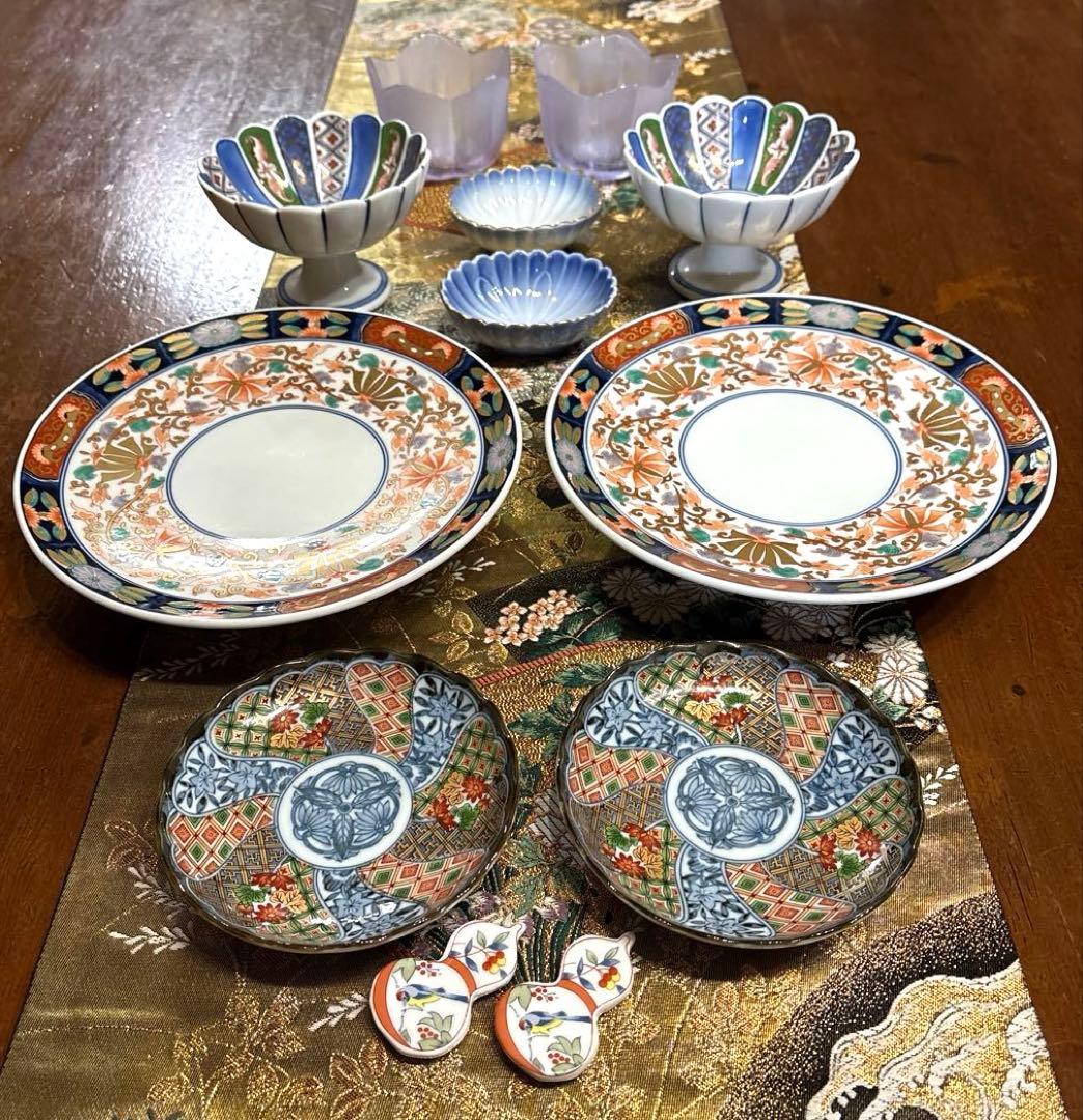 特選✨古伊万里金彩✨お膳【幸楽窯　日峰窯　吾山窯　橘吉】お2人様12品