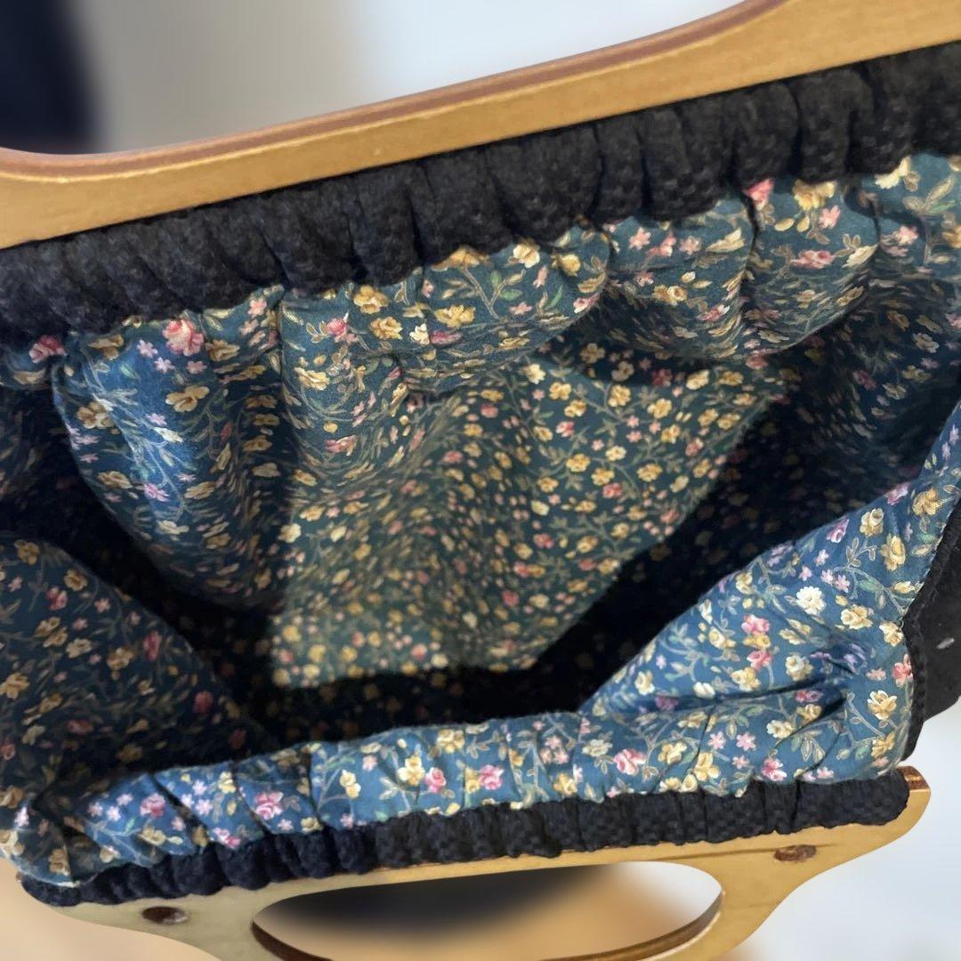 フランス　手刺繍　ハンドメイド　バック　美品