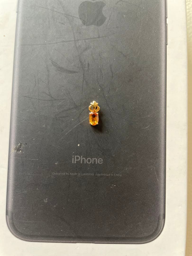 K18 刻印 ゴールド ペンダントチャーム トパーズ 天然石 0.43グラム