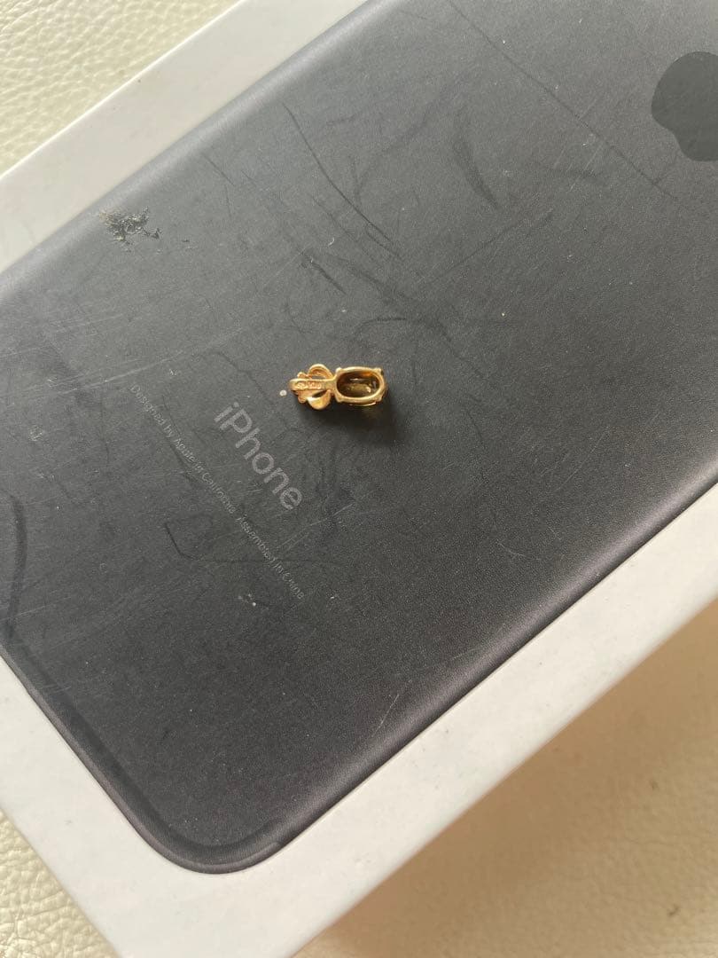 K18 刻印 ゴールド ペンダントチャーム トパーズ 天然石 0.43グラム