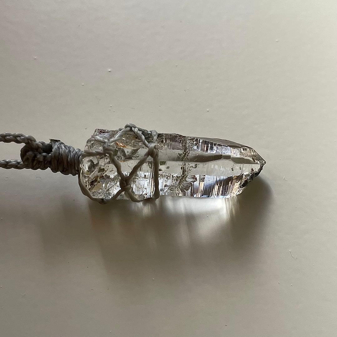 ヒマラヤ水晶 ガネッシュヒマール ＊ マクラメペンダント ネックレス 25