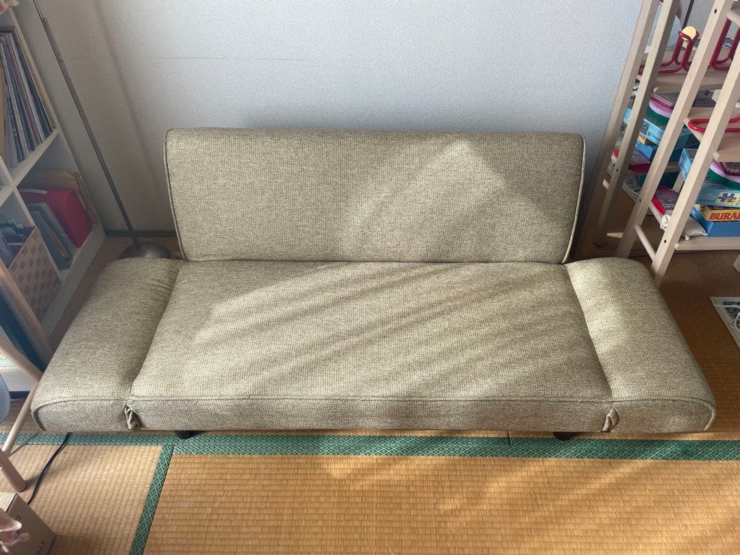 LOWYA ソファベッド 2人掛け ベージュ 送料込 早い者勝ち