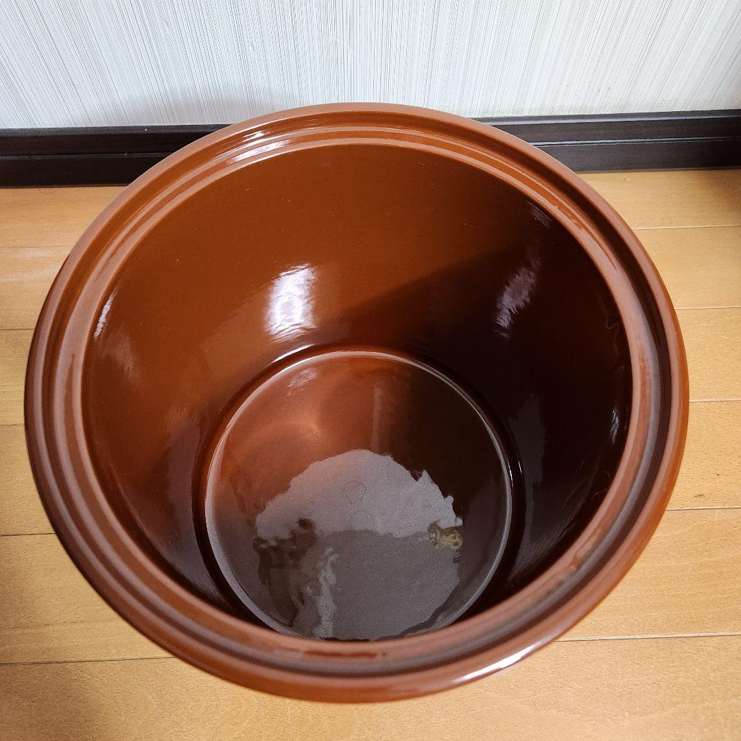 【超美品♪希少品】久松窯 ３号 切立 ガラス蓋 重し付　寸胴型 漬物容器