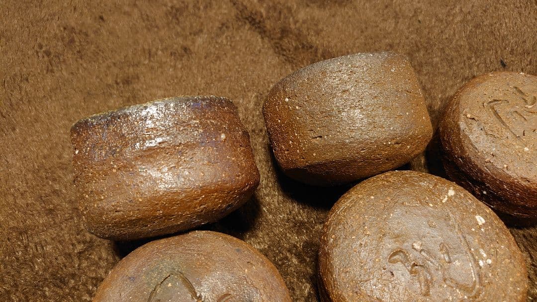 古越前　越前焼　灰釉　向付　豆鉢　５客