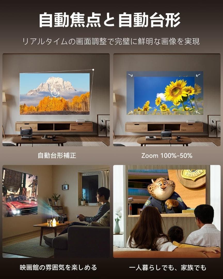 プロジェクター 家庭用 1080P 4K対応