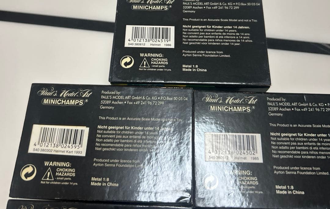 1/8 ミニチャンプス アイルトンセナ ヘルメット 5個セット+ セナフィギュア