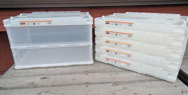 Y中古】 トラスコ中山 蓋付き 折りたたみ 収納ケース ６個セット 50L