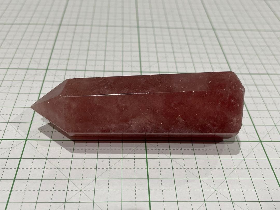①ピンクエピドート入り水晶(ポイント)