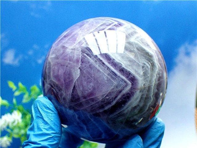 天然～愛の守護石～夢幻紫水晶アメジスト丸玉B89G1/179G03A