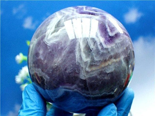 天然～愛の守護石～夢幻紫水晶アメジスト丸玉B89G1/179G03A