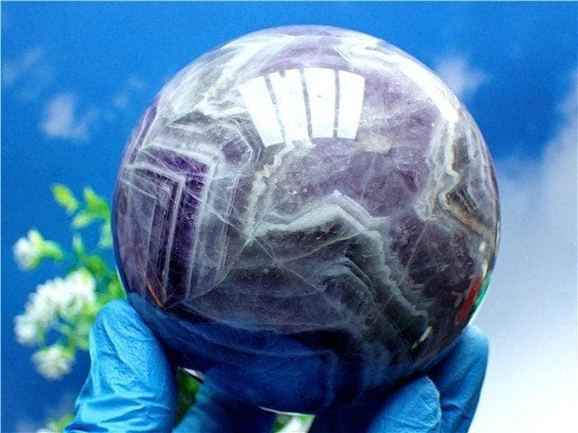天然～愛の守護石～夢幻紫水晶アメジスト丸玉B89G1/179G03A