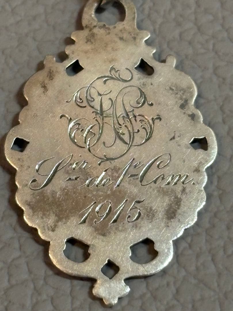 【アンティーク聖品】聖杯モチーフのペンダントトップ　1915年刻印