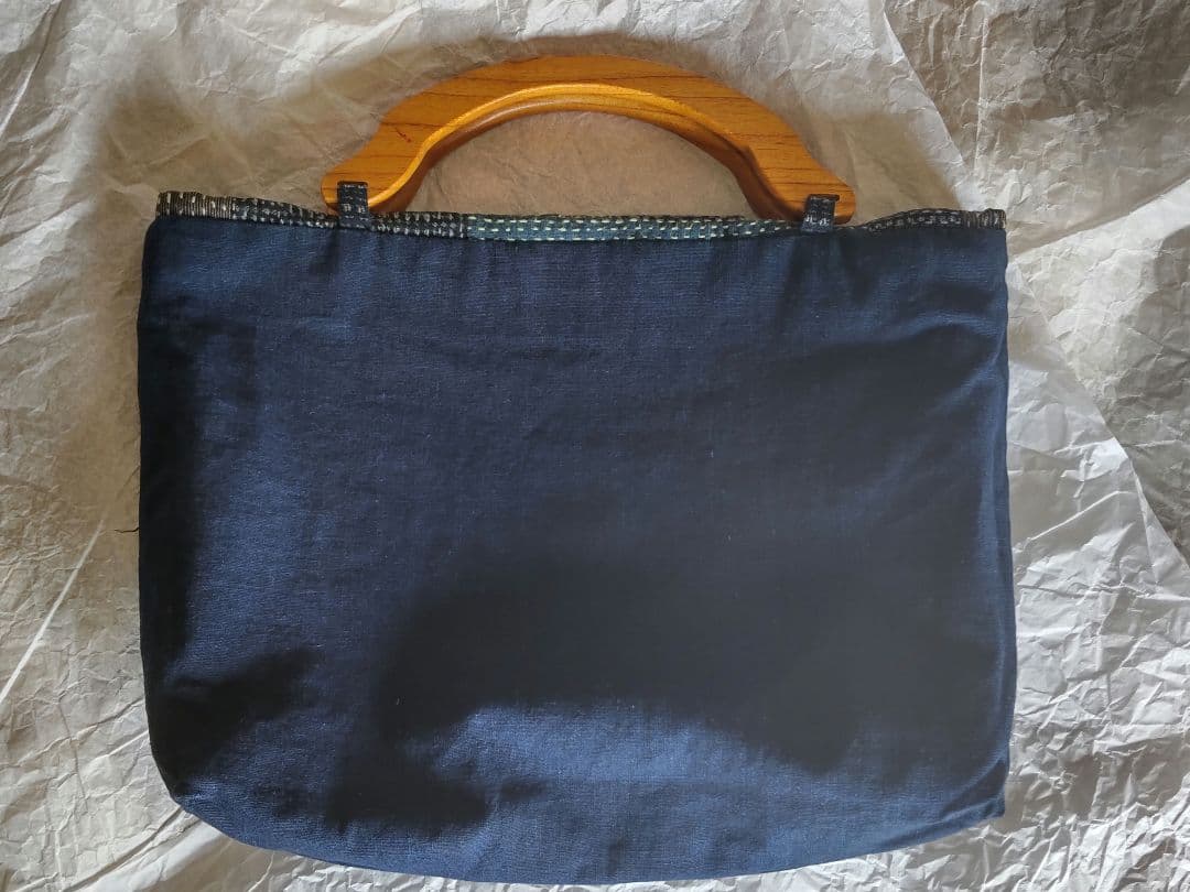 古布 パッチワーク バッグ 刺し子 絣 型染め 鶴 襤褸