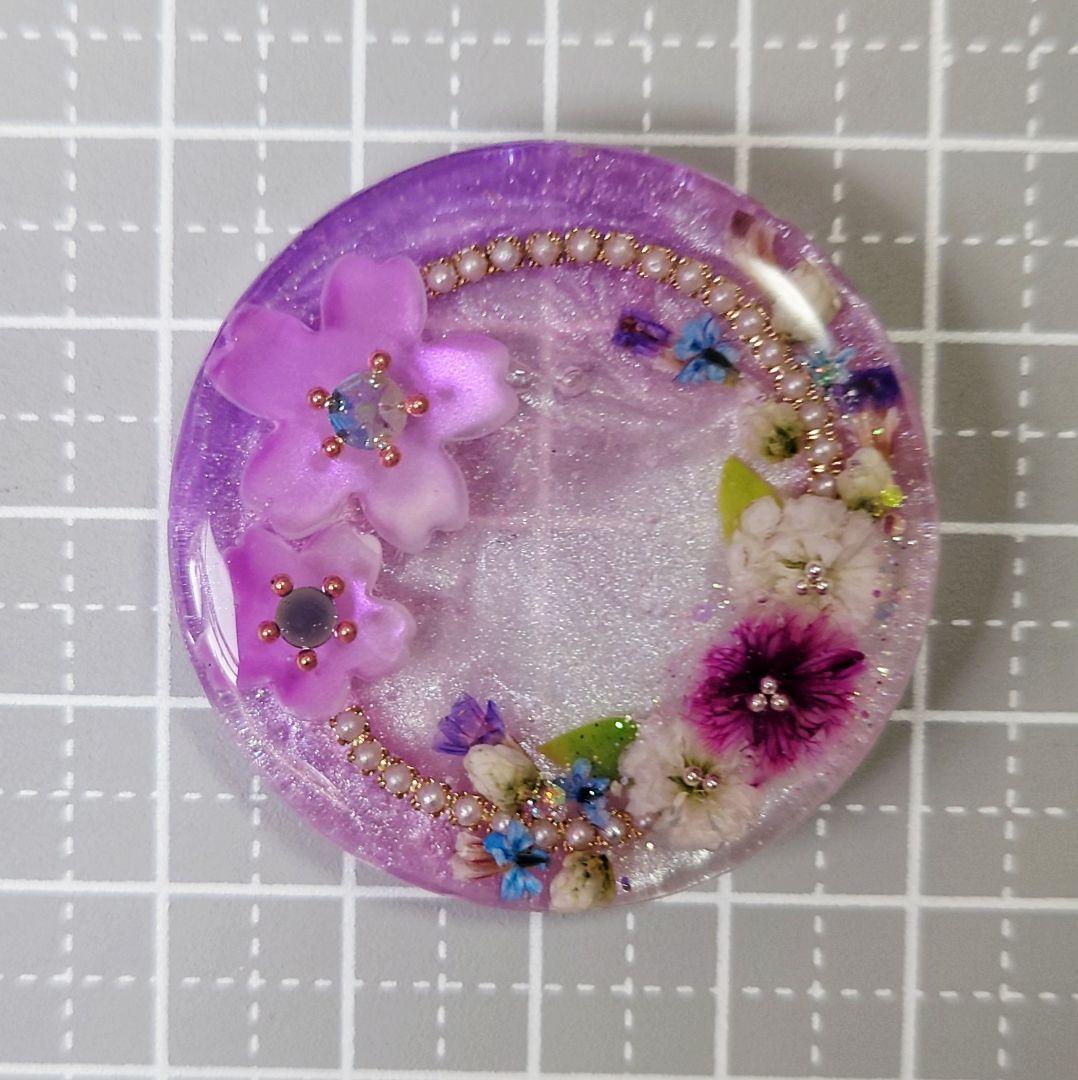 レジン　猫　ドライフラワー　ヘアゴム　ブローチ　ポニーフック　No.616