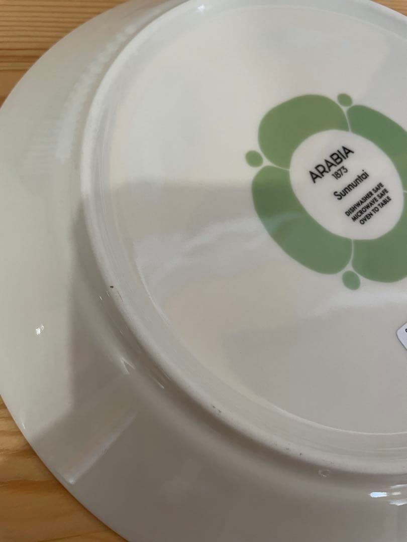 ARABIA Sunnuntaia グリーン ドット皿 2枚セット