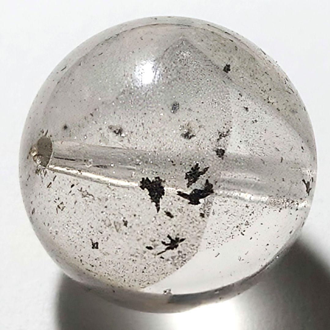 ★ヘマタイトwithクォーツinクォーツ 20ミリ珠 ビーズ(SA)